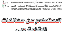 دبي كيفية الاستعلام عن مخالفات الإقامة