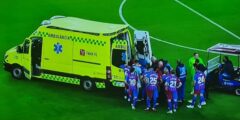 نقل المدافع الأورجوياني أروخو إلى المستشفى بعد إصابته بارتجاج في الدماغ خلال مباراة برشلونة وسيلتا فيجو بالدوري الاسباني الممتاز لكرة القدم