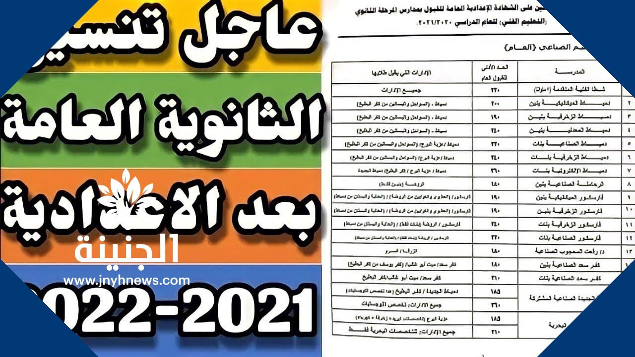 تنسيق الثانوية العامة 2022 محافظة الدقهلية المرحلة الثانية